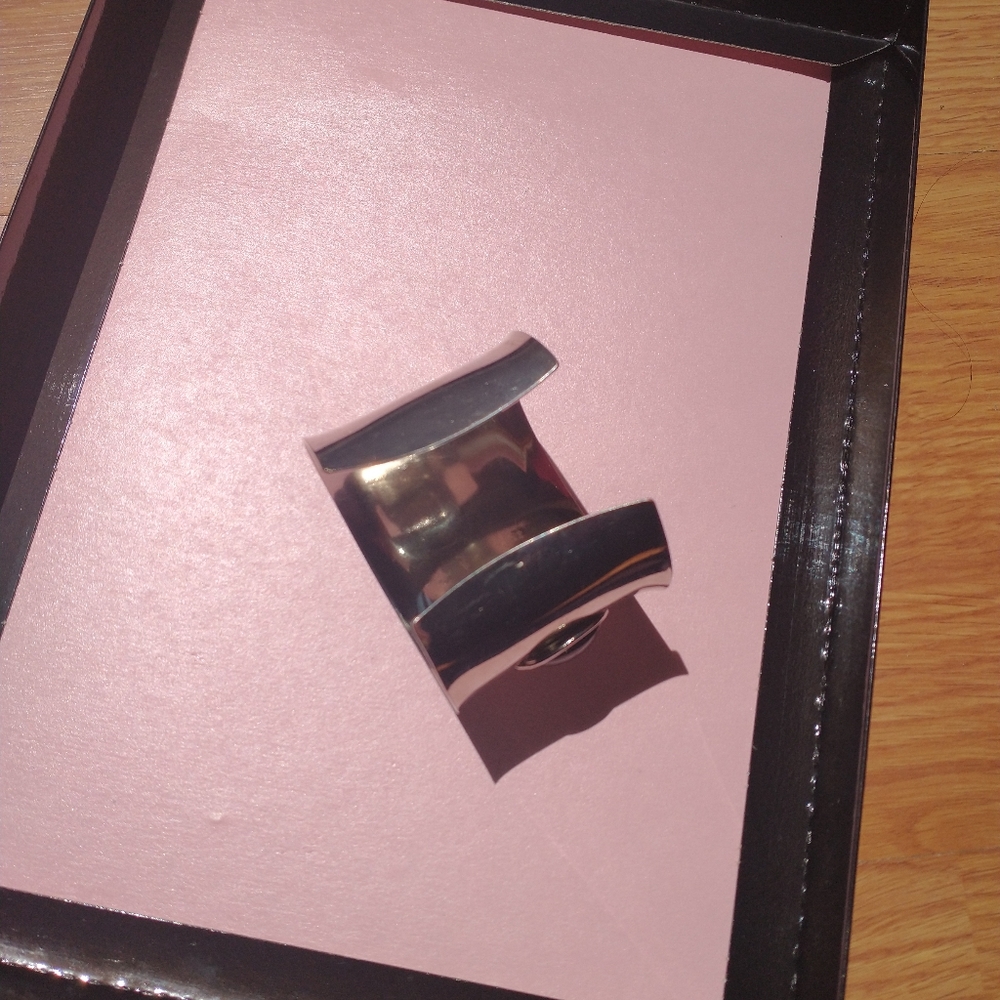 Silver And Black Adjustable Cuff Bracelet - image 5